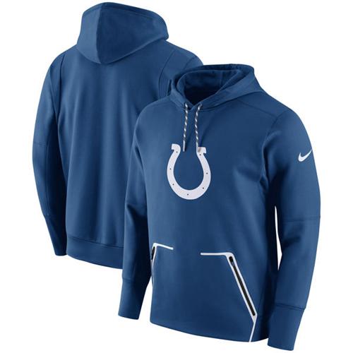 Men's Indianapolis Colts Nike Royal Champ Drive Vapor Speed Performance Pullover Hoodie - Click Image to Close